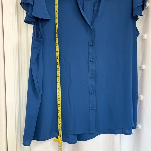 T Tahari Prussian Blue Blouse - Picture 7 of 7